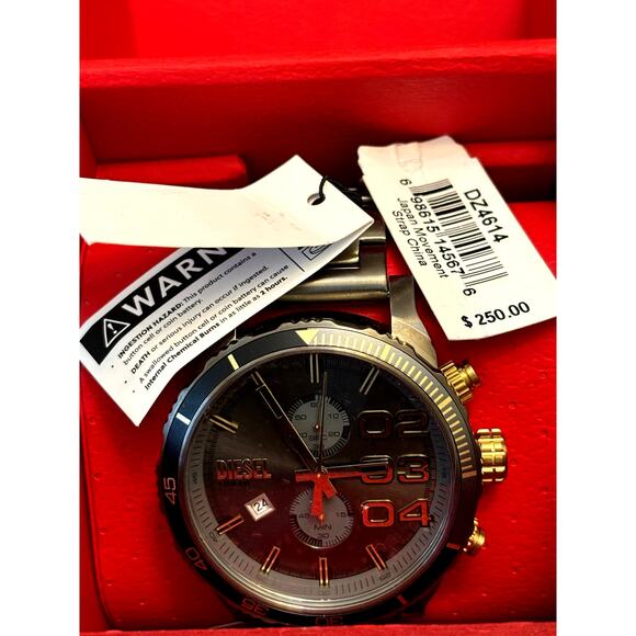 Diesel DZ4614 Double Down 2.0 Mens Chronograph Watch Unidirectional Bezel NIBWT - Picture 7 of 17